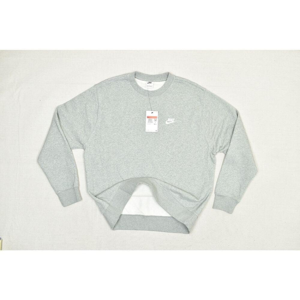 NEW Nike Sportswear Fleece Grey Heather Crewneck Sweatshirt Sz L BV2662-063 Larg - Picture 5 of 8